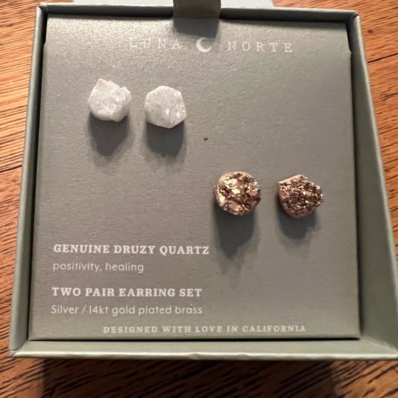 Luna Norte Jewelry - Luna Norte Druzy Quartz Earrings